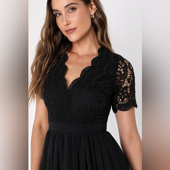NWT-Angel in Disguise Black Lace Skater Dress - Picture 11 of 11